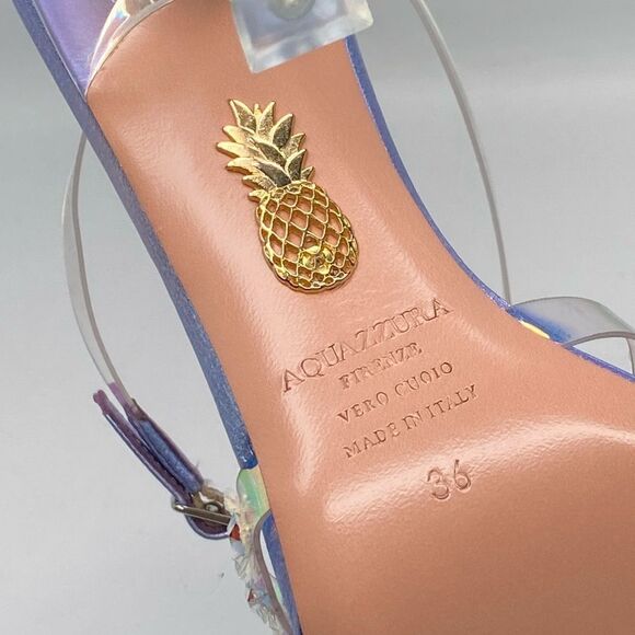 Aquazzura Meteorite PVC Embellished Ankle-Strap Sandals size 36 - Picture 15 of 15